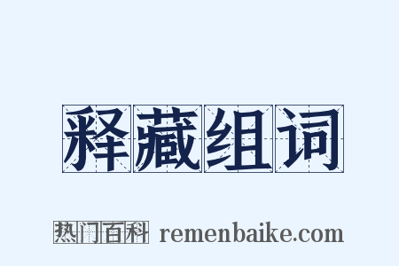 释藏组词是什么意思的图片